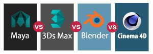 مقایسه مدل‌سازی در نرم‌افزارهای تری دی مکس، بلندر، مایا و سینما فوردی