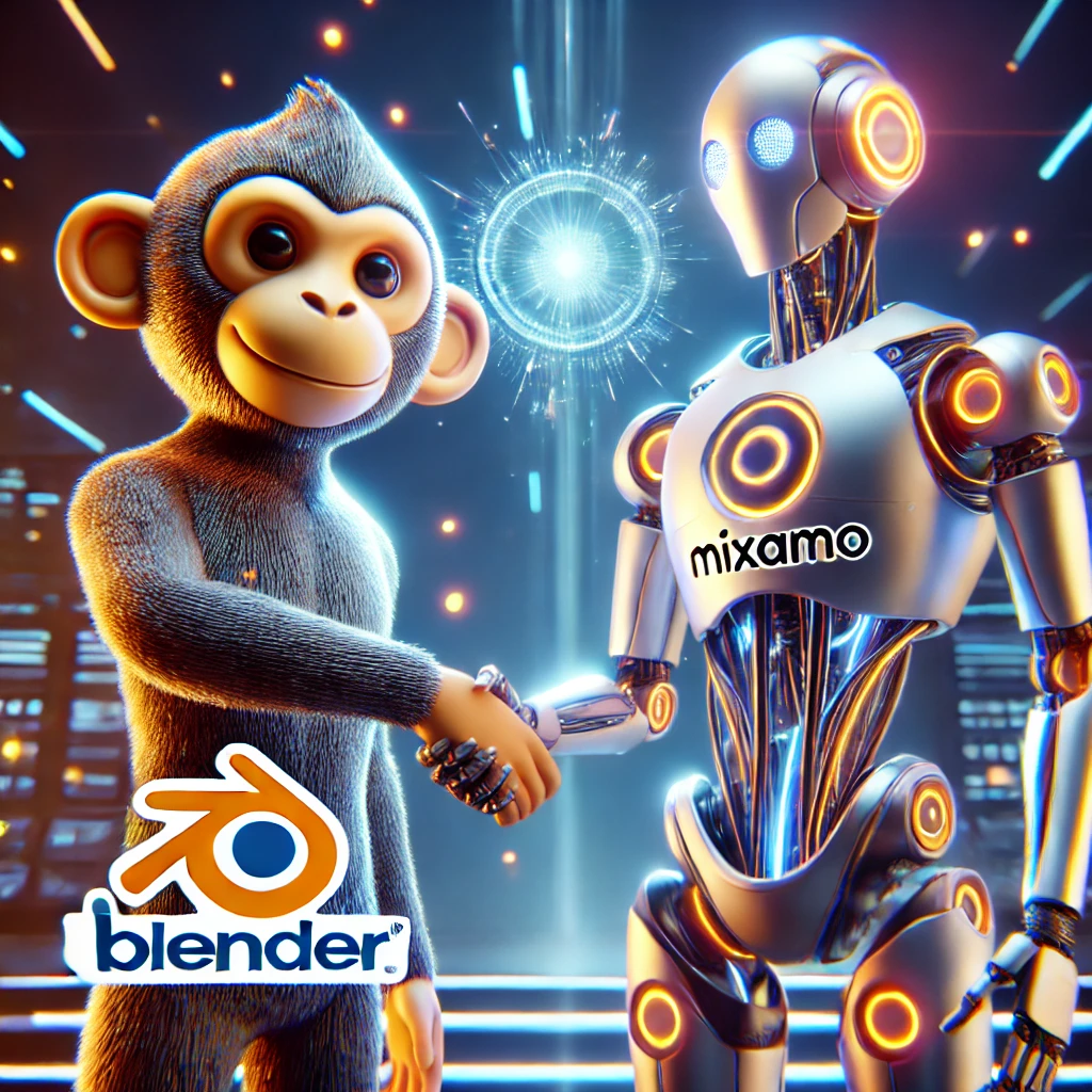 Mixamo و ادغام آن با Blender 4.3