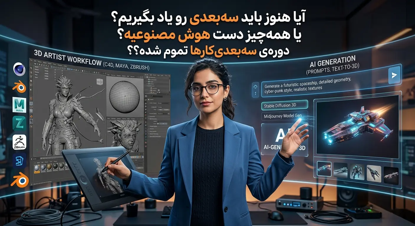 آیا هنوز باید سه‌بعدی‌ رو یاد بگیریم؟ یا همه‌چیز دست هوش مصنوعیه؟