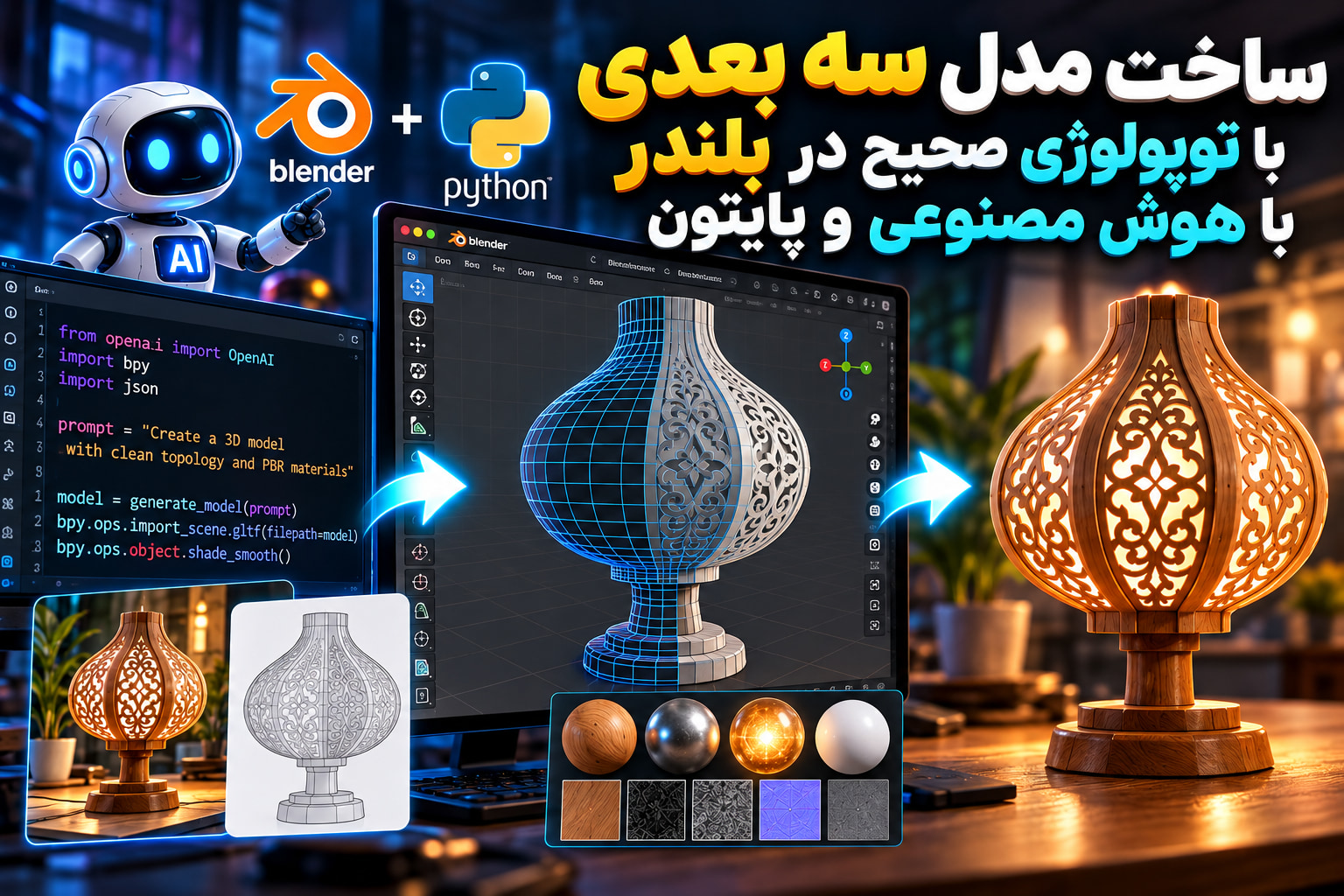 ساخت مدل سه‌ بعدی با توپولوژی صحیح در بلندر با هوش مصنوعی!